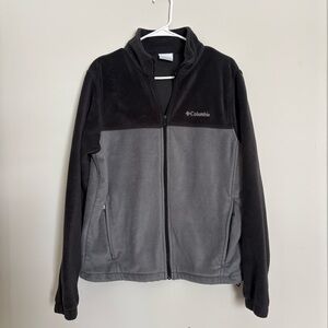 Columbia Men’s Full-Zip Fleece Jacket Gray & Black Size Large